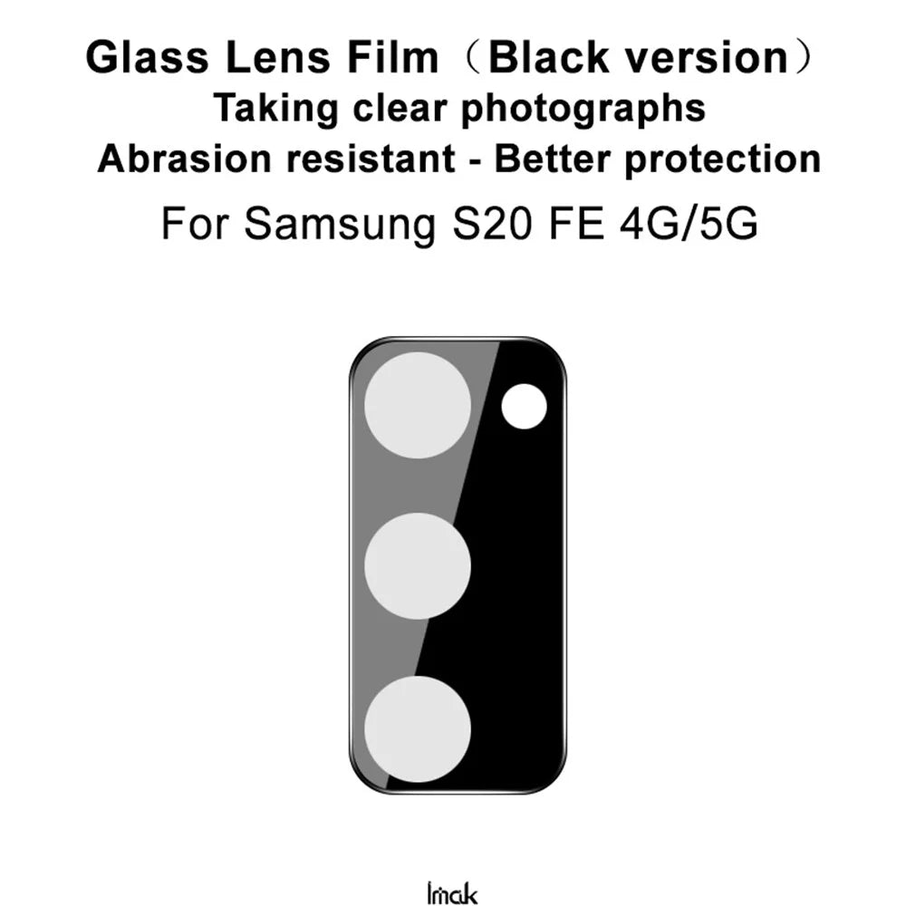 IMAK HD Clarity Bubble Free Tempered Glass Camera Lens Protector (Black Version) for Samsung Galaxy S20 Lite / S20 FE 4G / S20 FE 5G/S20 FE 2022 - 3