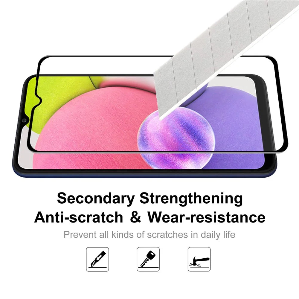 ENKAY HAT PRINCE Full Coverage Full Glue 6D Silk Printing Tempered Glass Screen Protector for Samsung Galaxy A03s (166.5mm) - 5
