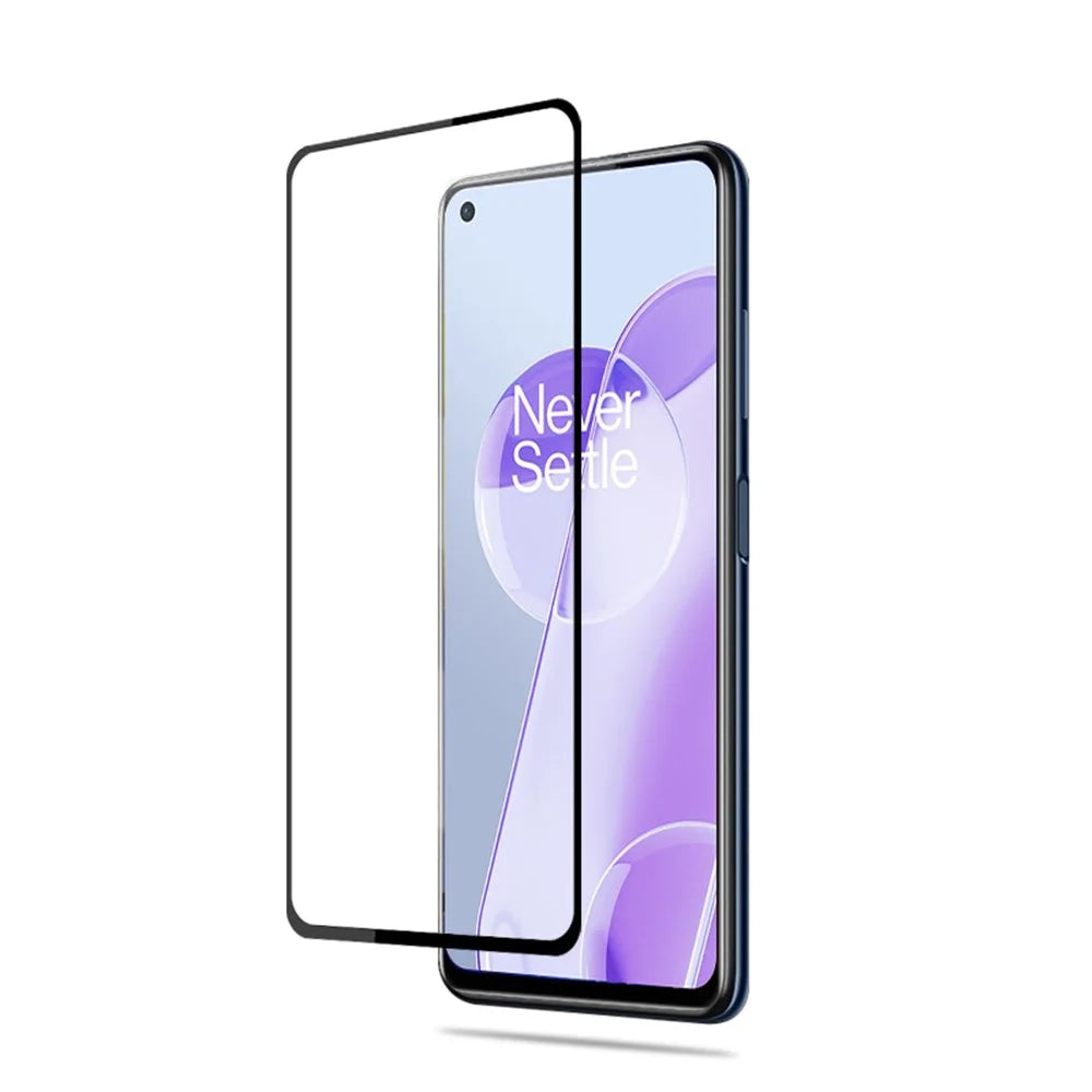 MOCOLO Silk Print Full Glue Anti-oil Waterproof Ultra Clear Tempered Glass Full Screen Protector Film for OnePlus 9RT 5G - Black - 3