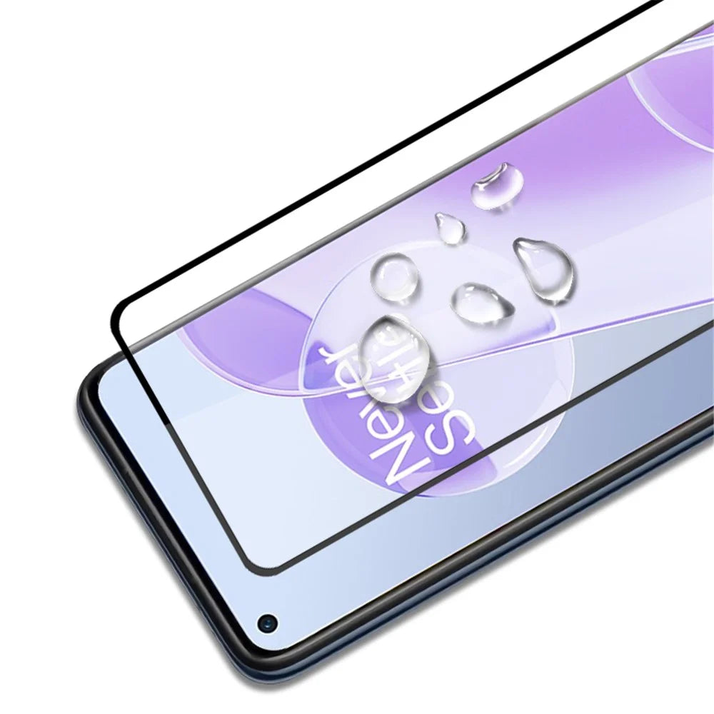 MOCOLO Silk Print Full Glue Anti-oil Waterproof Ultra Clear Tempered Glass Full Screen Protector Film for OnePlus 9RT 5G - Black - 4