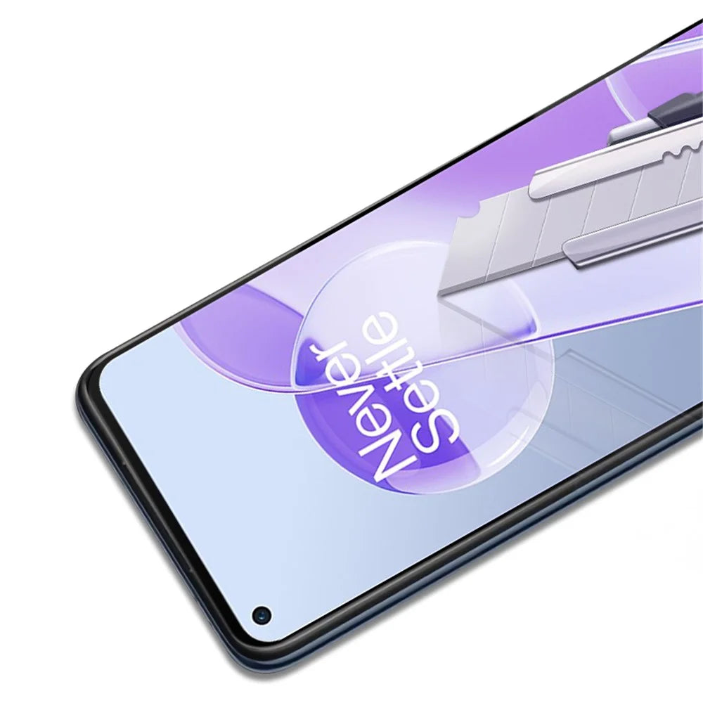 MOCOLO Silk Print Full Glue Anti-oil Waterproof Ultra Clear Tempered Glass Full Screen Protector Film for OnePlus 9RT 5G - Black - 5