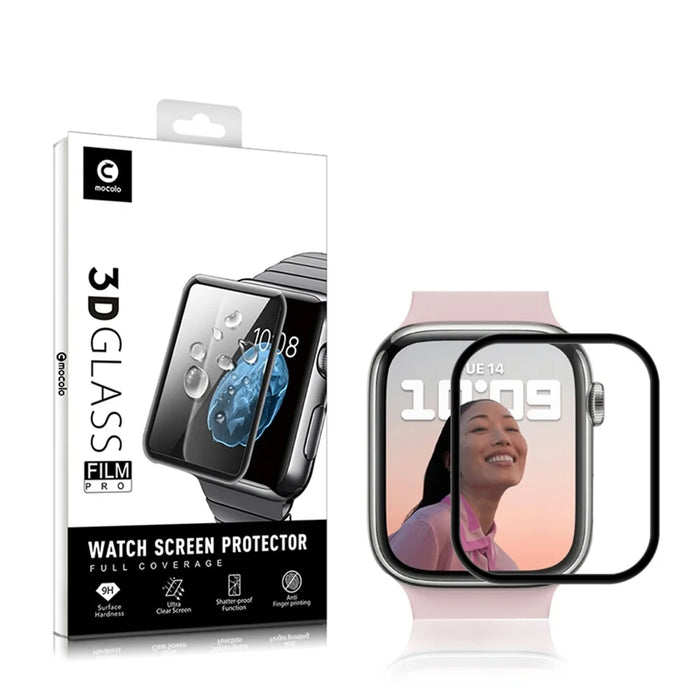 MOCOLO 3D Curved Anti-explosion Full Coverage Tempered Glass Screen Protector for Apple Watch Series 9 / 8 / 7 45mm - 7