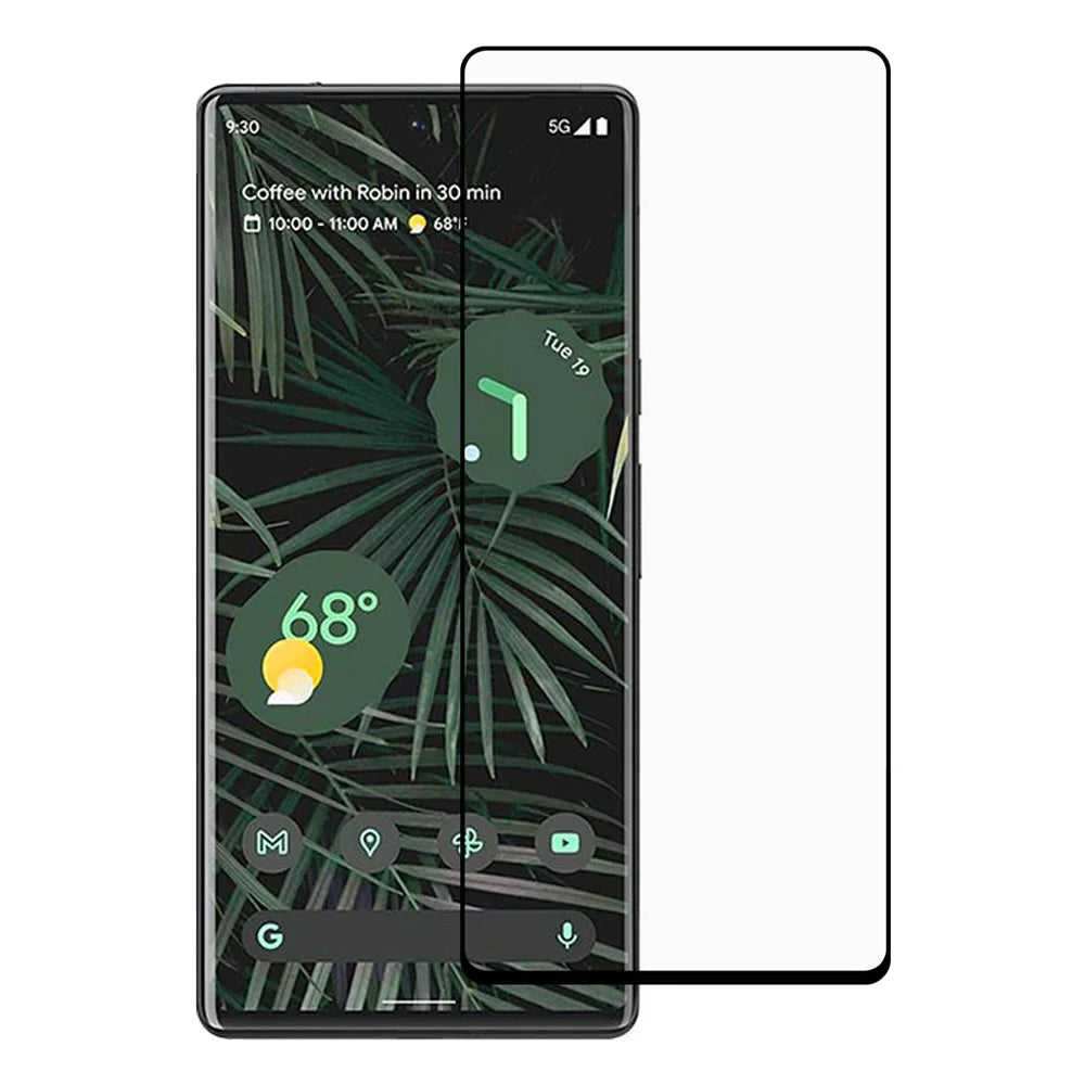 Full Size Ultra Clear Silk Printing Side Glue Screen Tempered Glass Protector Film for Google Pixel 6 Pro - 1