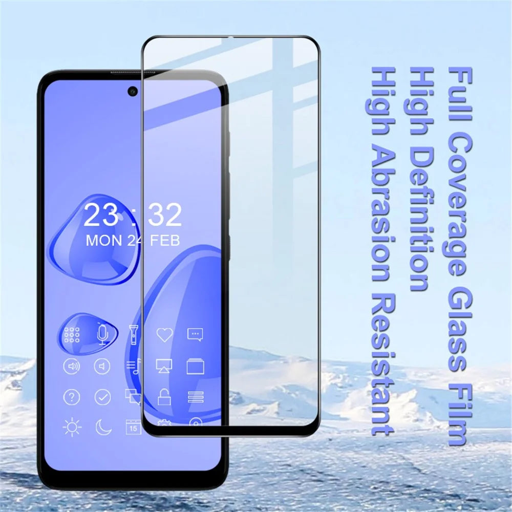 IMAK Pro+ Series Abrasion-resistant Anti-stains Ultra Clear Full Coverage Full Glue 9H AGC Glass Tempered Glass Film for Motorola Moto E40 - 5