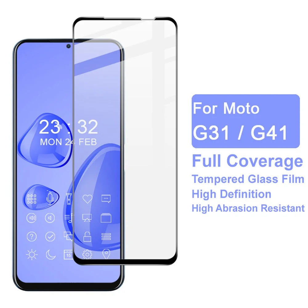 IMAK Pro+ Series Explosion-proof HD Full Coverage Full Glue 9H AGC Glass Tempered Glass Screen Protector for Motorola Moto G31 4G/G41 4G - 3