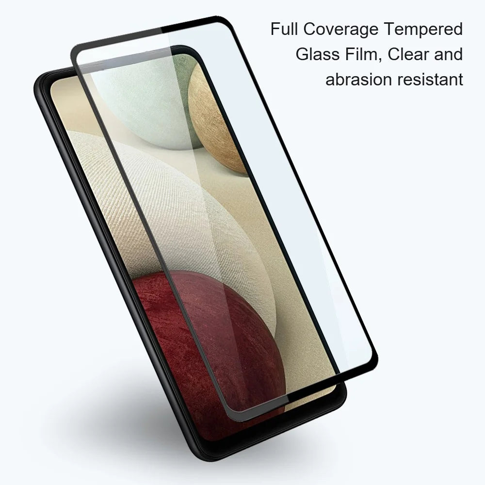 AMORUS Full Cover Full Glue 9H Hardness Secondary Hardening Silk Printing Tempered Glass Film for Samsung Galaxy M52 5G - Black - 3