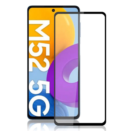 MOCOLO Silk Print Full Glue Full Coverage Ultra Clear Tempered Glass Screen Film for Samsung Galaxy M52 5G - Black - 1