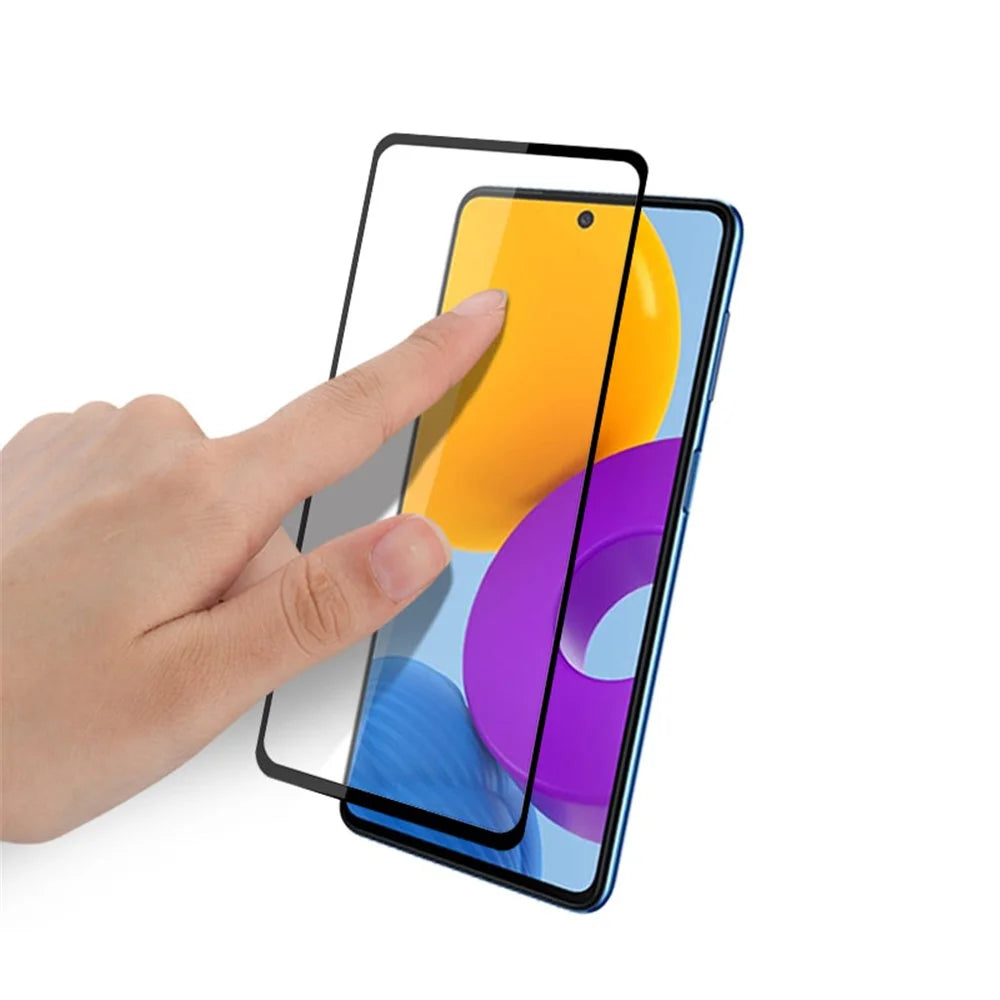 MOCOLO Silk Print Full Glue Full Coverage Ultra Clear Tempered Glass Screen Film for Samsung Galaxy M52 5G - Black - 2