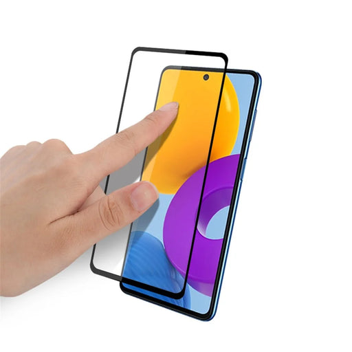 MOCOLO Silk Print Full Glue Full Coverage Ultra Clear Tempered Glass Screen Film for Samsung Galaxy M52 5G - Black - 2