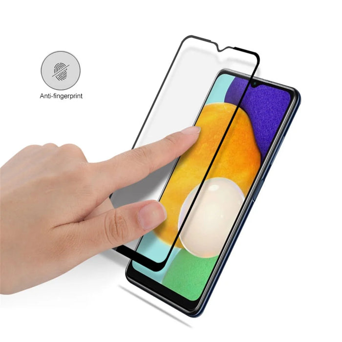 MOCOLO Silk Print Full Glue Arc Design Waterproof Ultra Clear Tempered Glass Full Coverage Screen Protector for Samsung Galaxy A13 5G - Black - 5