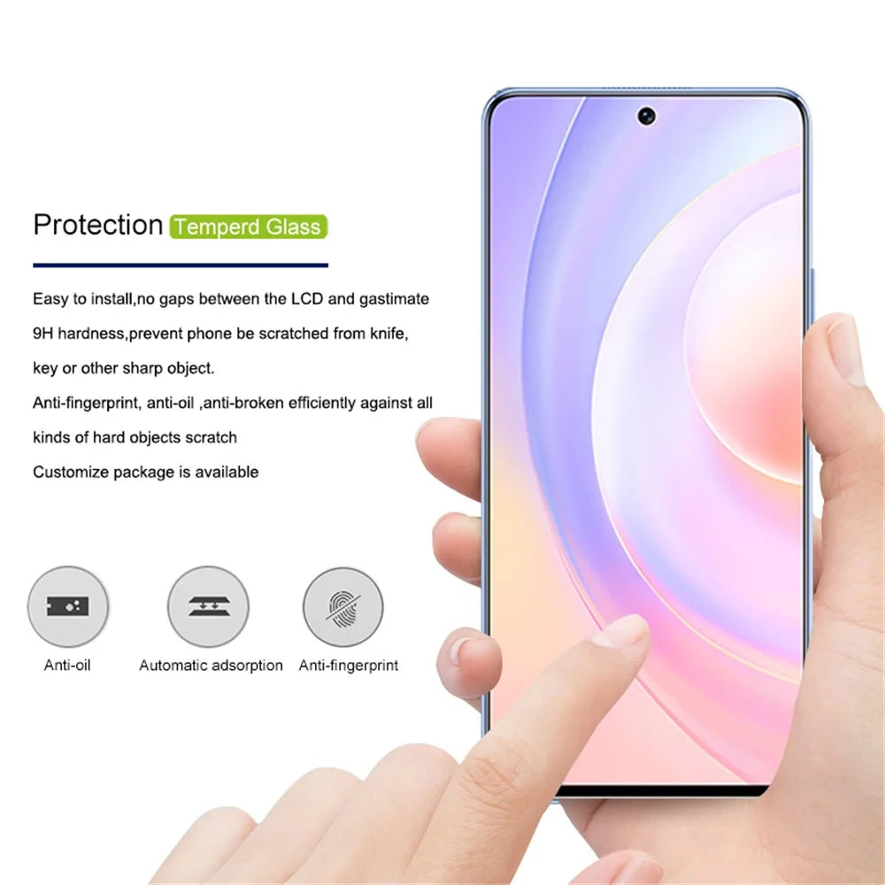 MOCOLO 3D Curved Full Glue Wear-resistant Smooth Feel Full Coverage Tempered Glass Screen Film for Honor 50/Huawei nova 9 - Black - 3