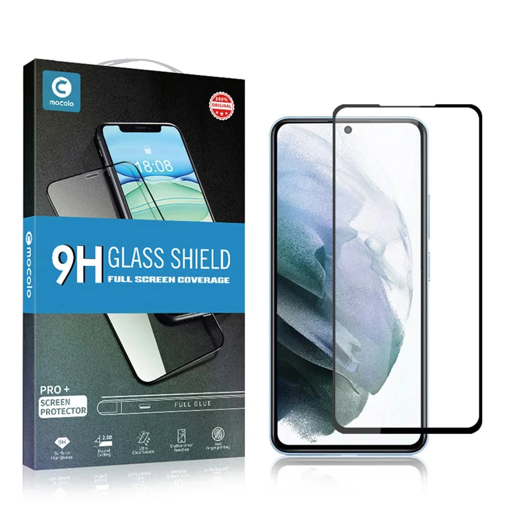 MOCOLO Secondary Hardening Full Protection Full Glue Silk Printing HD Tempered Glass Screen Protector for Samsung Galaxy S22 5G / S23 - Black - 6