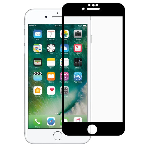 RURIHAI Full Coverage Film Clear Soft PMMA Anti-fingerprint Full Glue Screen Protector for iPhone SE (2022)/SE (2020)/8/7 - Black - 1