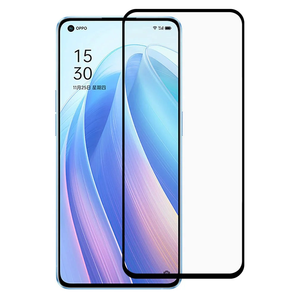 RURIHAI Secondary Hardening Tempered Glass Screen Film 0.26mm Full Glue 2.5D Anti-Scratch Screen Protector for Oppo Reno7 5G (China) - 1