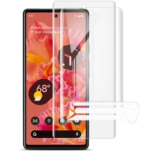 IMAK 2Pcs/Set Hydrogel Film III Full Coverage Transparent Soft TPU Protective Screen Protector for Google Pixel 6 - 1