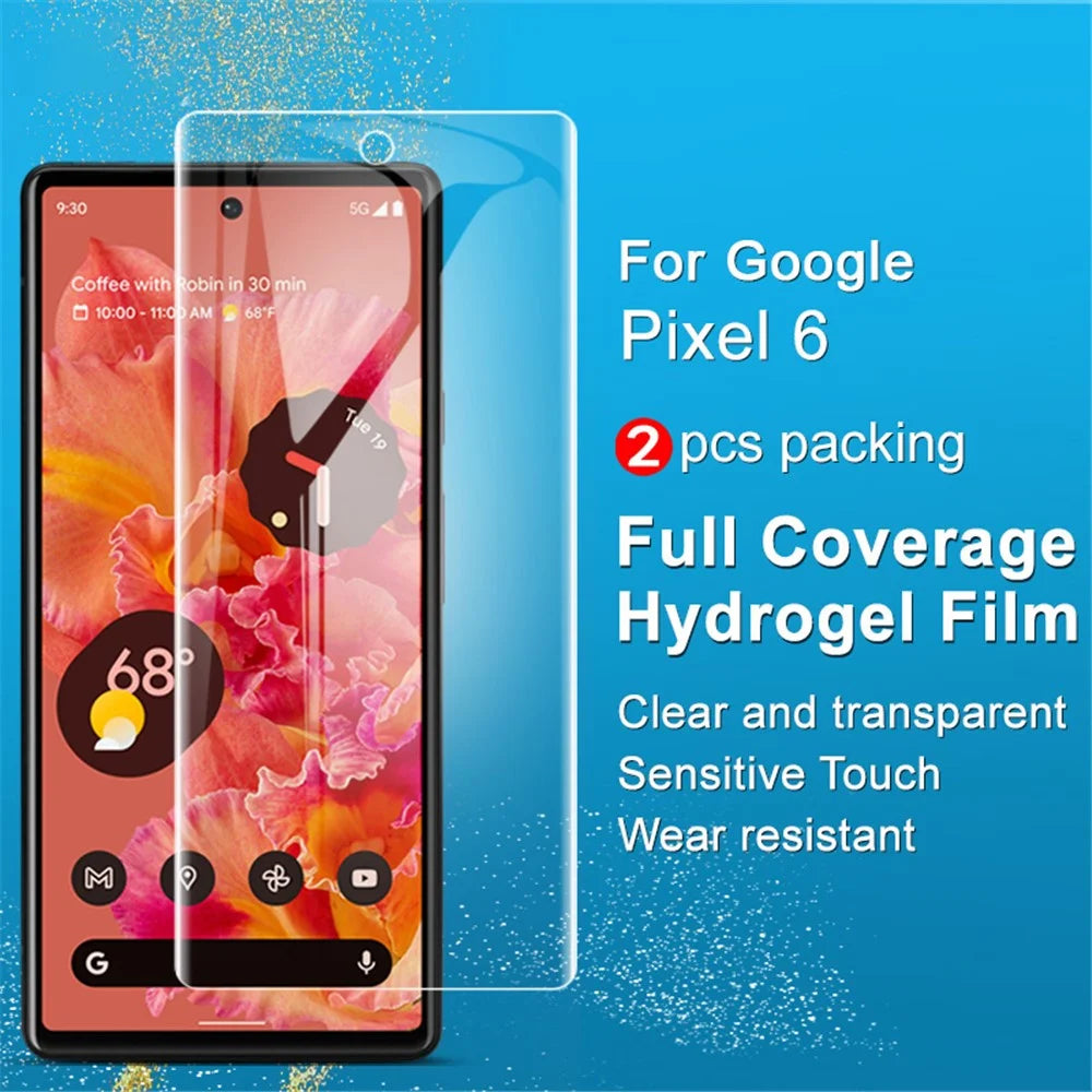 IMAK 2Pcs/Set Hydrogel Film III Full Coverage Transparent Soft TPU Protective Screen Protector for Google Pixel 6 - 3