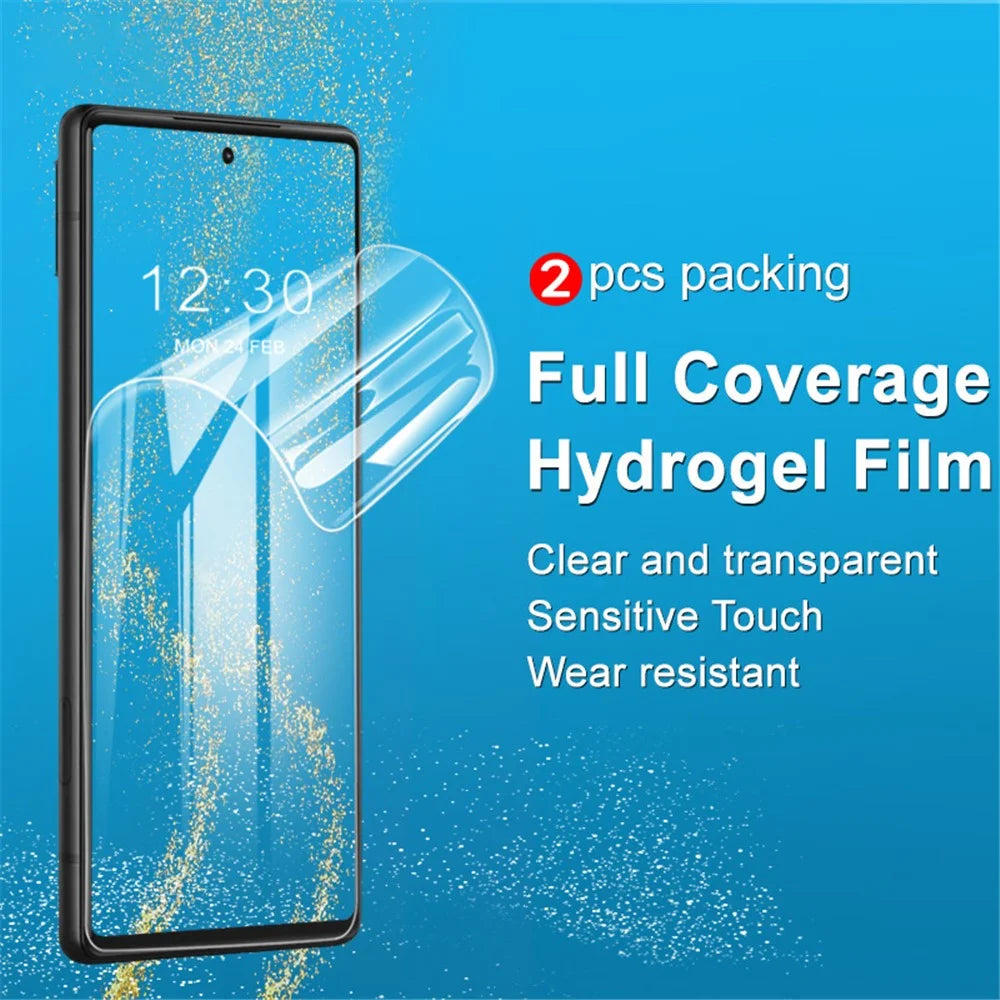 IMAK 2Pcs/Set Hydrogel Film III Full Coverage Transparent Soft TPU Protective Screen Protector for Google Pixel 6 - 4