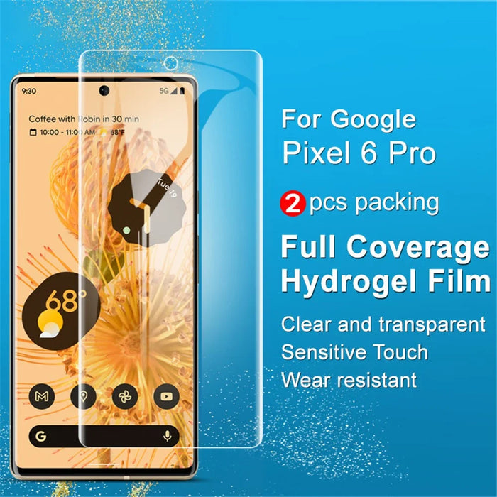 IMAK 2Pcs/Set Hydrogel Film III Anti-dust Full Coverage TPU Protective Screen Protector Film for Google Pixel 6 Pro - 3