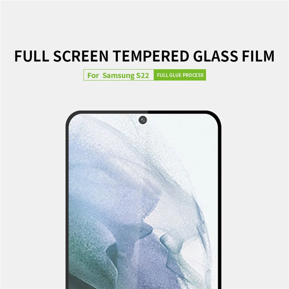 PINWUYO Tempered Glass Screen Film Full Glue Fingerprint-Free Shatter-Proof Full Screen Coverage Screen Protector for Samsung Galaxy S22 5G / S23 - 3