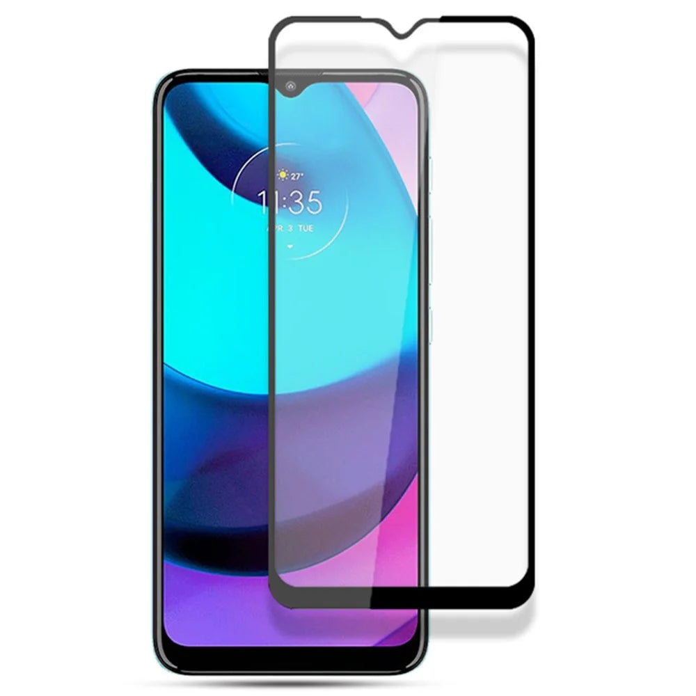 MOCOLO HD Explosion-proof Full Cover Anti-oil Full Glue Silk Printing Tempered Glass Screen Film for Motorola Moto E20 - Black - 1
