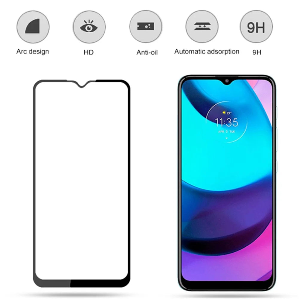 MOCOLO HD Explosion-proof Full Cover Anti-oil Full Glue Silk Printing Tempered Glass Screen Film for Motorola Moto E20 - Black - 2
