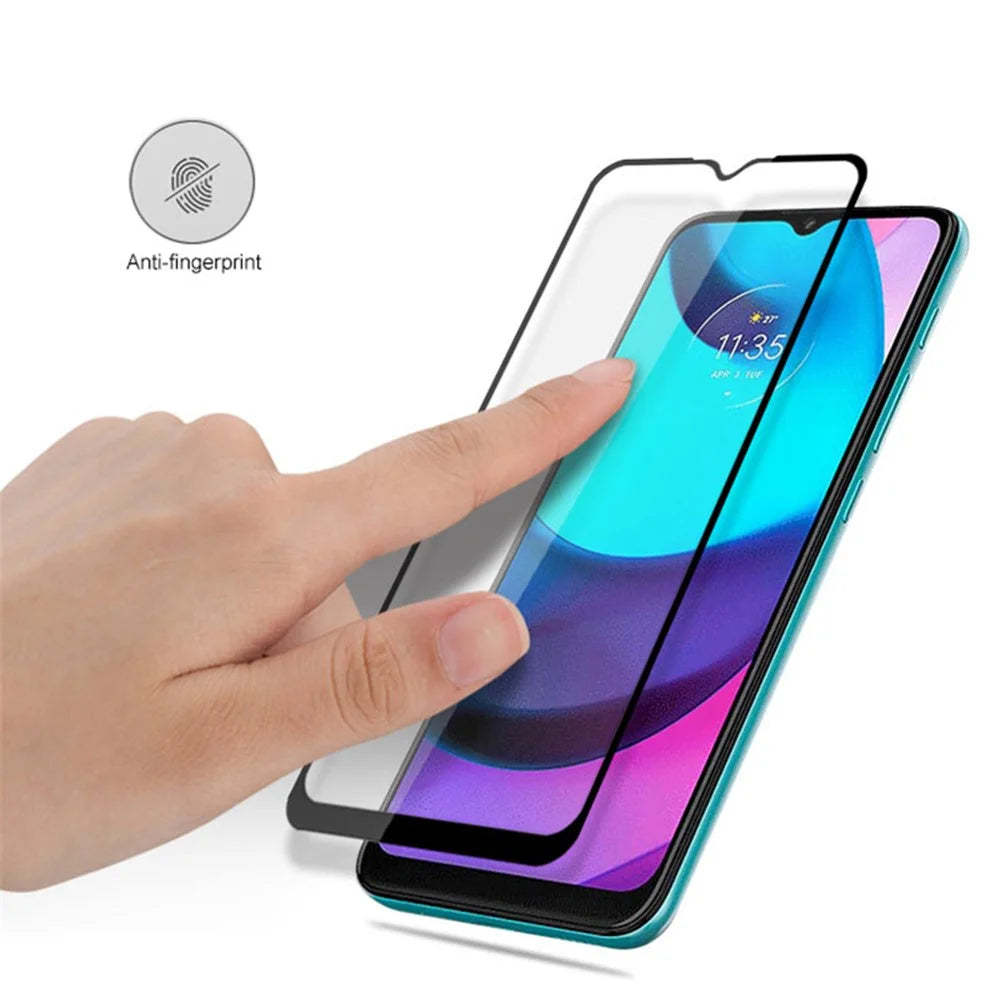 MOCOLO HD Explosion-proof Full Cover Anti-oil Full Glue Silk Printing Tempered Glass Screen Film for Motorola Moto E20 - Black - 5