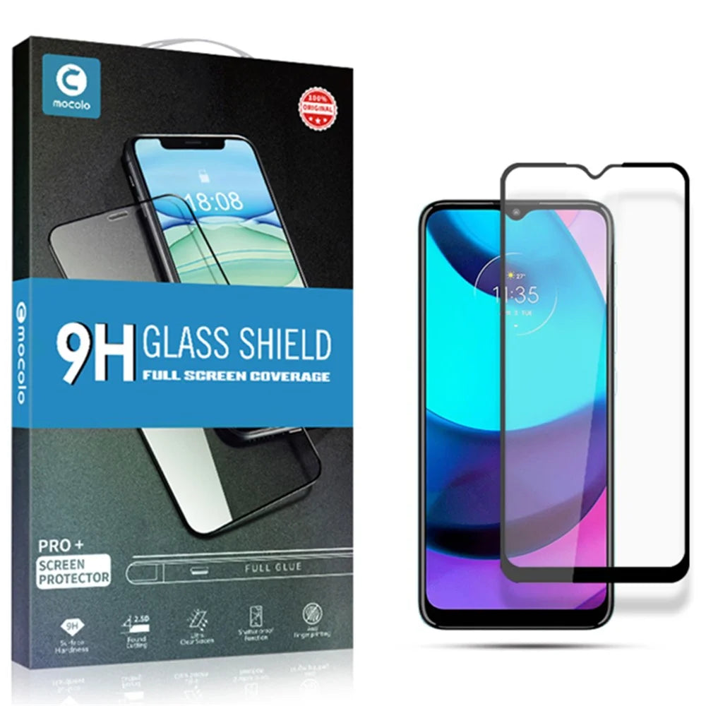 MOCOLO HD Explosion-proof Full Cover Anti-oil Full Glue Silk Printing Tempered Glass Screen Film for Motorola Moto E20 - Black - 7