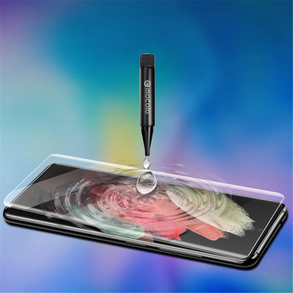 MOCOLO Ultra Clear Anti-scratch Full Coverage 3D Curved UV Tempered Glass Film Screen Protector for Samsung Galaxy S22 Ultra 5G - 5