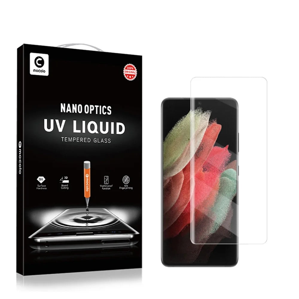 MOCOLO Ultra Clear Anti-scratch Full Coverage 3D Curved UV Tempered Glass Film Screen Protector for Samsung Galaxy S22 Ultra 5G - 6