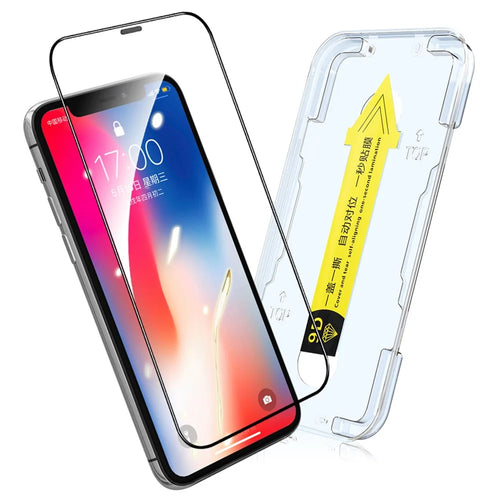 HAT PRINCE Full Glue Ultra Clear Tempered Glass Film Full Screen Protector with Easy Installation Tool for iPhone 11 Pro 5.8 inch/iPhone XS 5.8 inch/iPhone X - 1