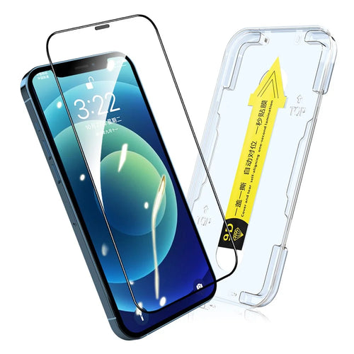 HAT PRINCE For iPhone 12 mini 5.4 inch Arc Edge Full Screen Coverage Full Glue Tempered Glass Film Screen Protector with Easy Installation Tool - 1