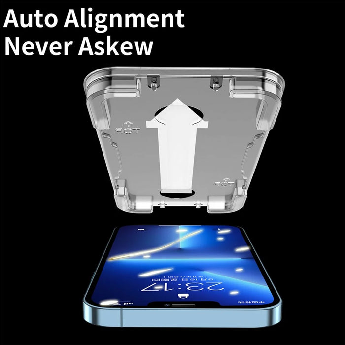 HAT PRINCE Dust-proof Full Glue Arc Edge Full Screen Coverage Tempered Glass Film Screen Protector with Easy Installation Tool for iPhone 13 mini 5.4 inch - 2