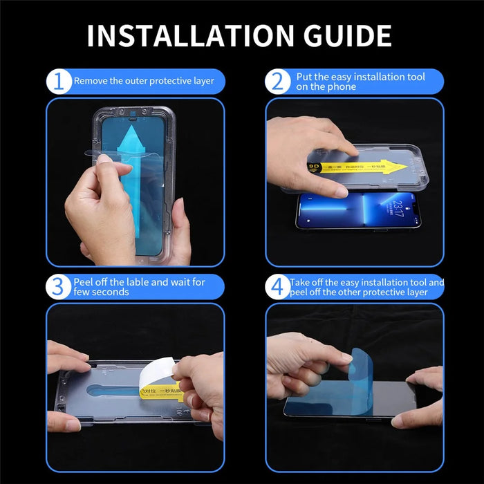 HAT PRINCE For iPhone 12 / iPhone 12 Pro 6.1 inch Full Glue Arc Edge Full Screen Coverage Tempered Glass Film Screen Protector with Easy Installation Tool - 7