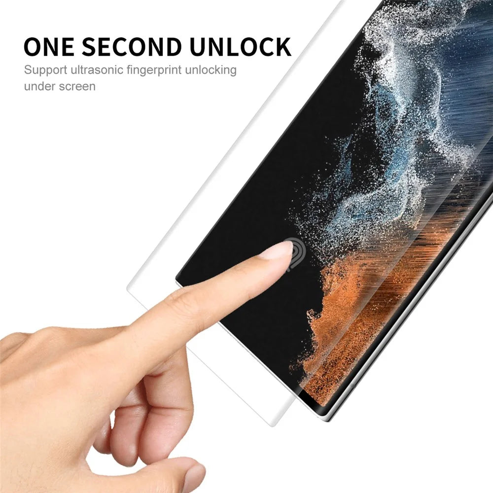 ENKAY HAT PRINCE Sensitive Touch 3D Full Screen Coverage Curved Hot Bending HD Clear PET Film Screen Protector for Samsung Galaxy S22 Ultra 5G (Support Fingerprint Unlocking) - 4