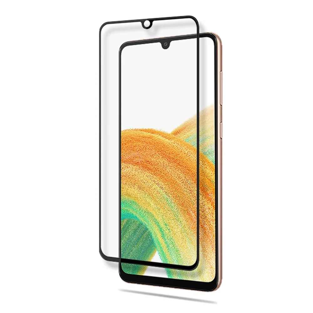 MOCOLO HD Clear Full Covering Full Glue Silk Printing Tempered Glass Screen Film for Samsung Galaxy A33 5G - Black - 3