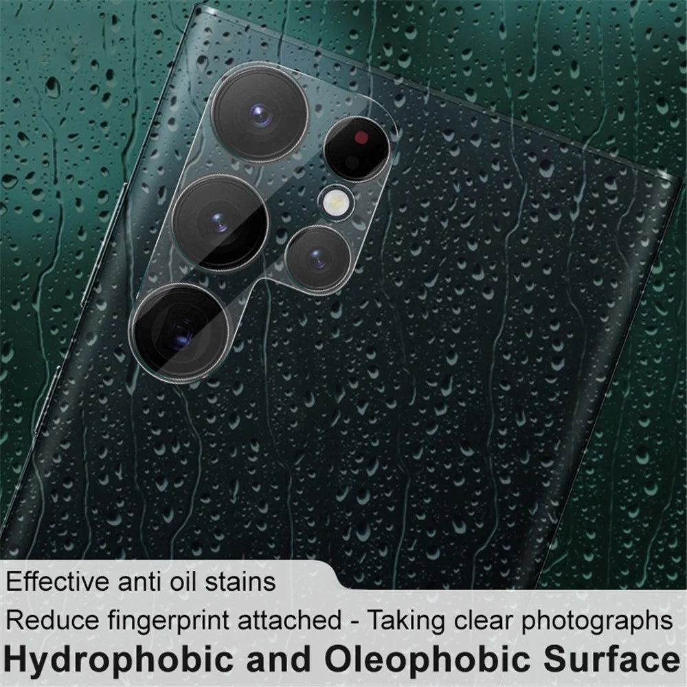 IMAK Full Cover Clear Precise Cutout Tempered Glass Camera Lens Film + Acrylic Lens Cap for Samsung Galaxy S22 Ultra 5G - 5