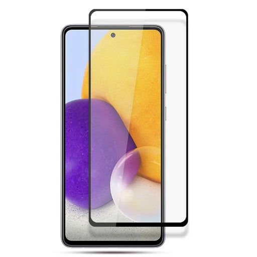 MOCOLO HD Clear Anti-oil Arc Design Full Covering Full Glue Silk Printing Tempered Glass Screen Film for Samsung Galaxy A73 5G - Black - 1