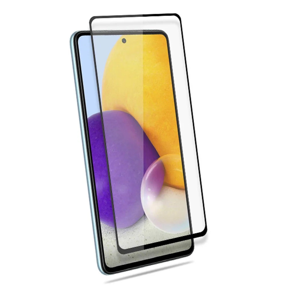 MOCOLO HD Clear Anti-oil Arc Design Full Covering Full Glue Silk Printing Tempered Glass Screen Film for Samsung Galaxy A73 5G - Black - 4
