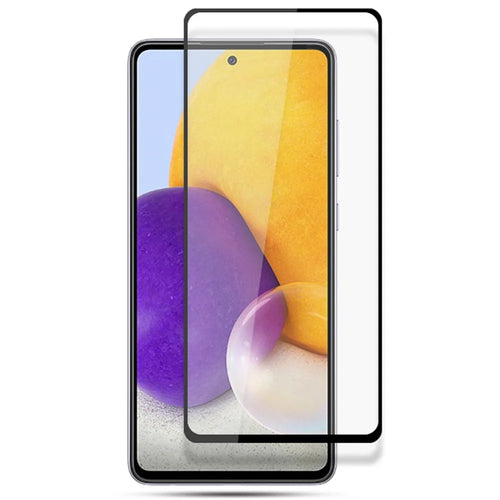 AMORUS Full Coverage HD Silk Printing Clear Full Glue Double Defense Tempered Glass Film for Samsung Galaxy A73 5G - Black - 1
