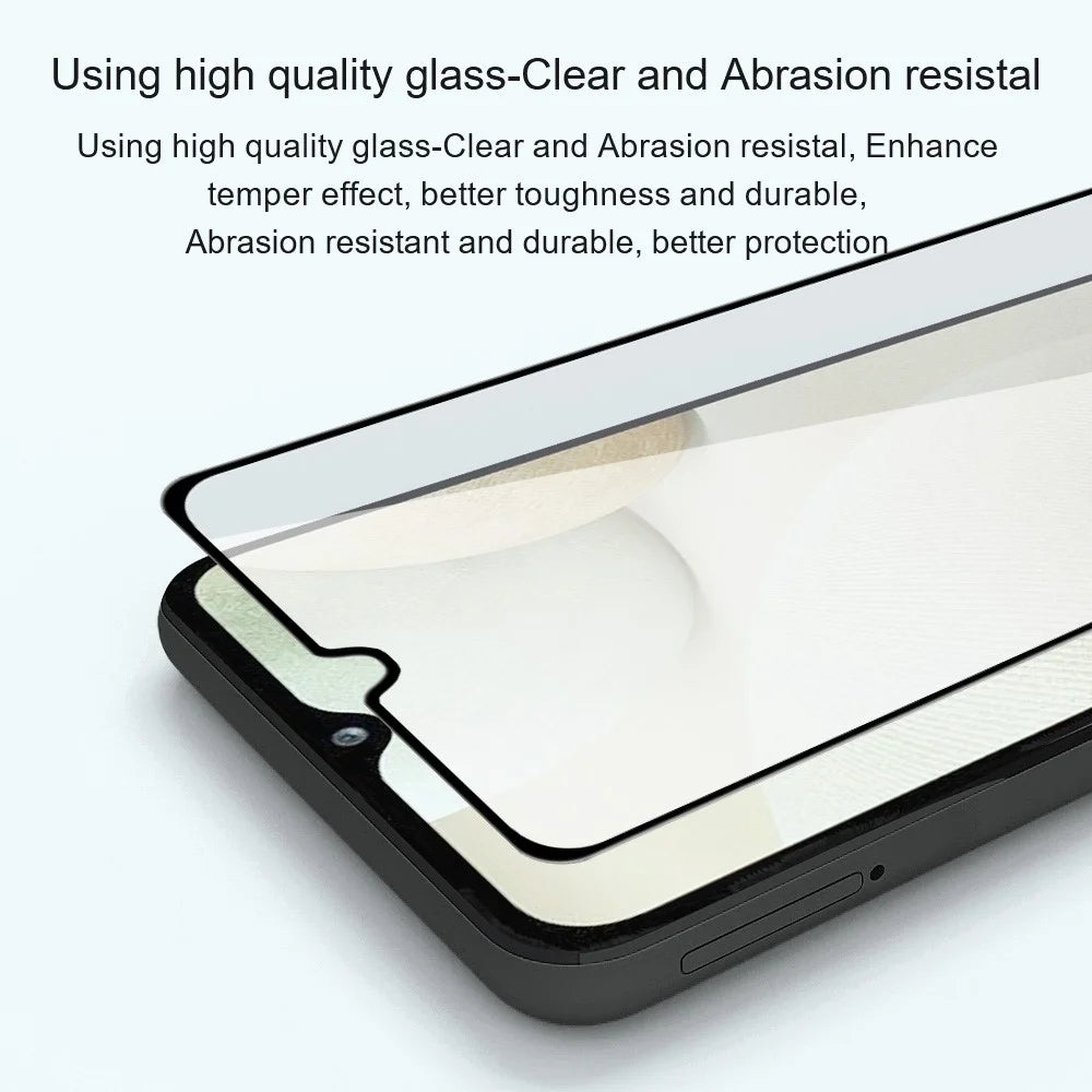 AMORUS 2Pcs/Pack Full Coverage Abrasion-resistant HD Silk Printing Clear Full Glue Double Defense Tempered Glass Film for Samsung Galaxy A73 5G - Black - 5