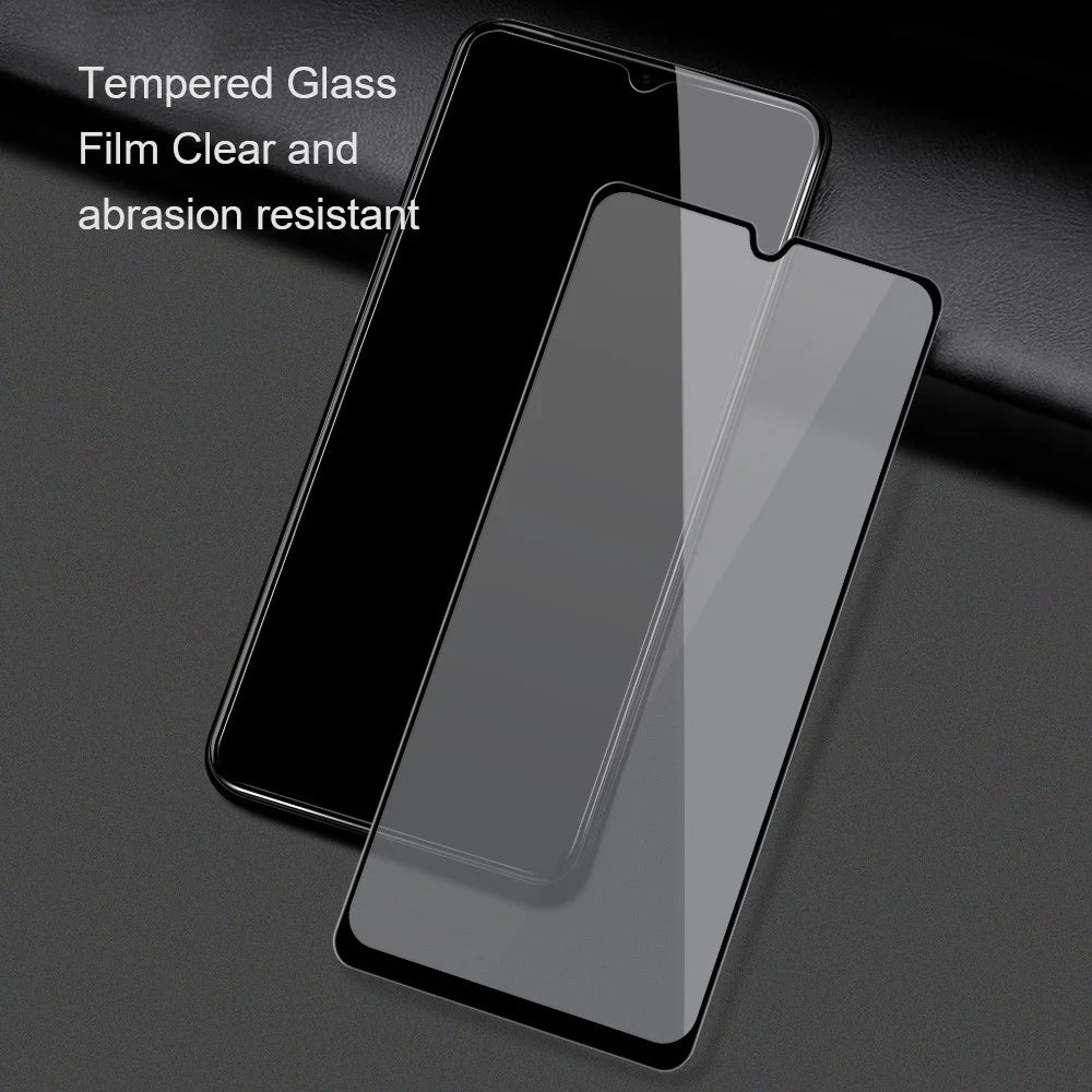 AMORUS 2Pcs/Pack Full Coverage Abrasion-resistant HD Silk Printing Clear Full Glue Double Defense Tempered Glass Film for Samsung Galaxy A73 5G - Black - 6