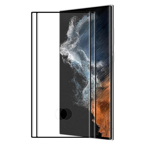 HAT PRINCE 2Pcs/Set Full Glue 0.26mm 3D Curved Hot Bending Ultra Clear Tempered Glass Screen Protector [Support Fingerprint Unlocking] for Samsung Galaxy S22 Ultra 5G - 1