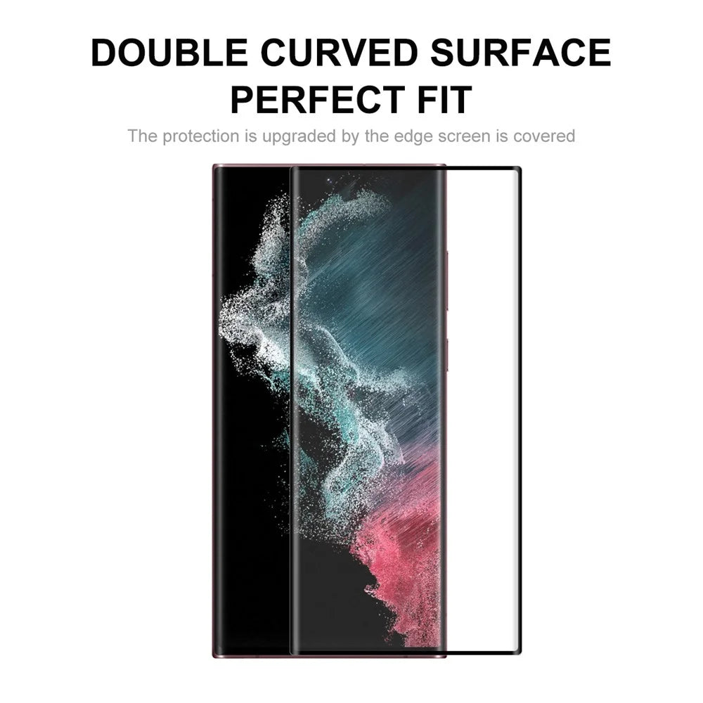 HAT PRINCE 0.26mm 3D Curved Full Glue Tempered Glass Full Screen Protector [Support Fingerprint Unlocking] for Samsung Galaxy S22 Ultra 5G - 2