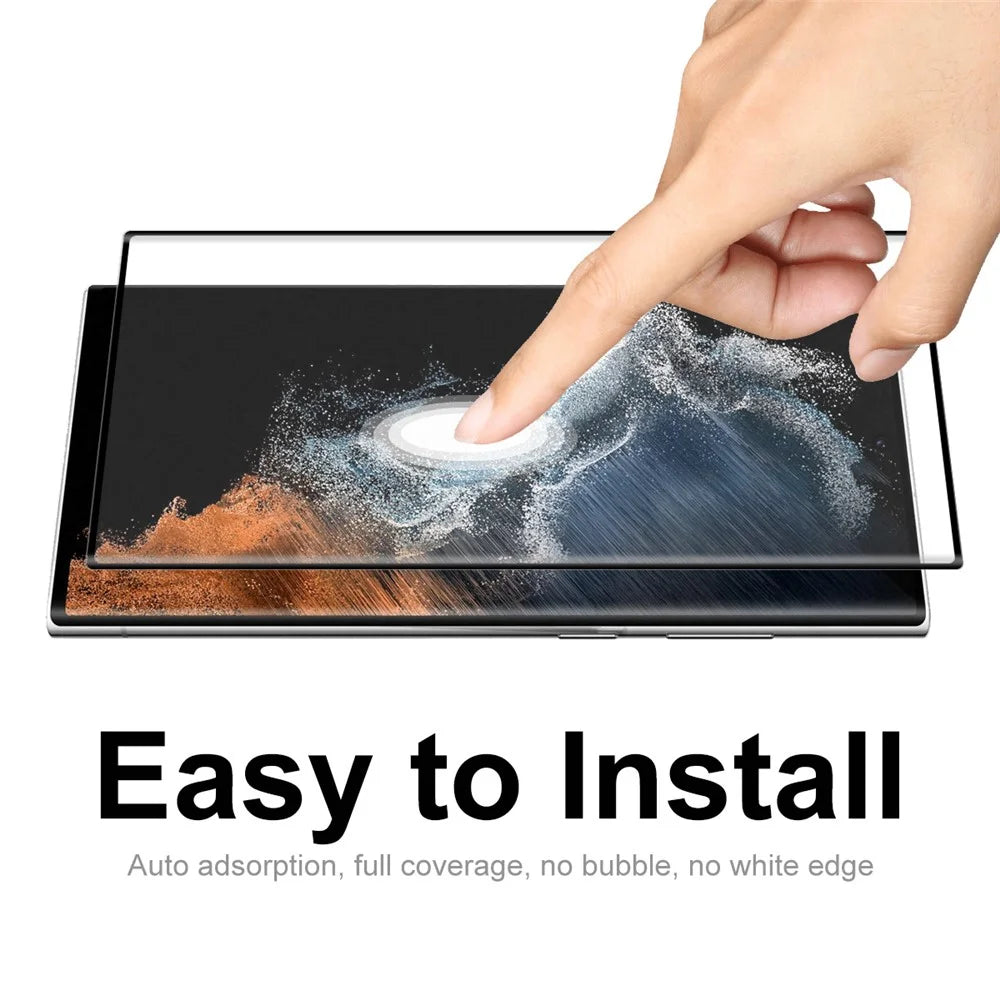 HAT PRINCE 0.26mm 3D Curved Full Glue Tempered Glass Full Screen Protector [Support Fingerprint Unlocking] for Samsung Galaxy S22 Ultra 5G - 5