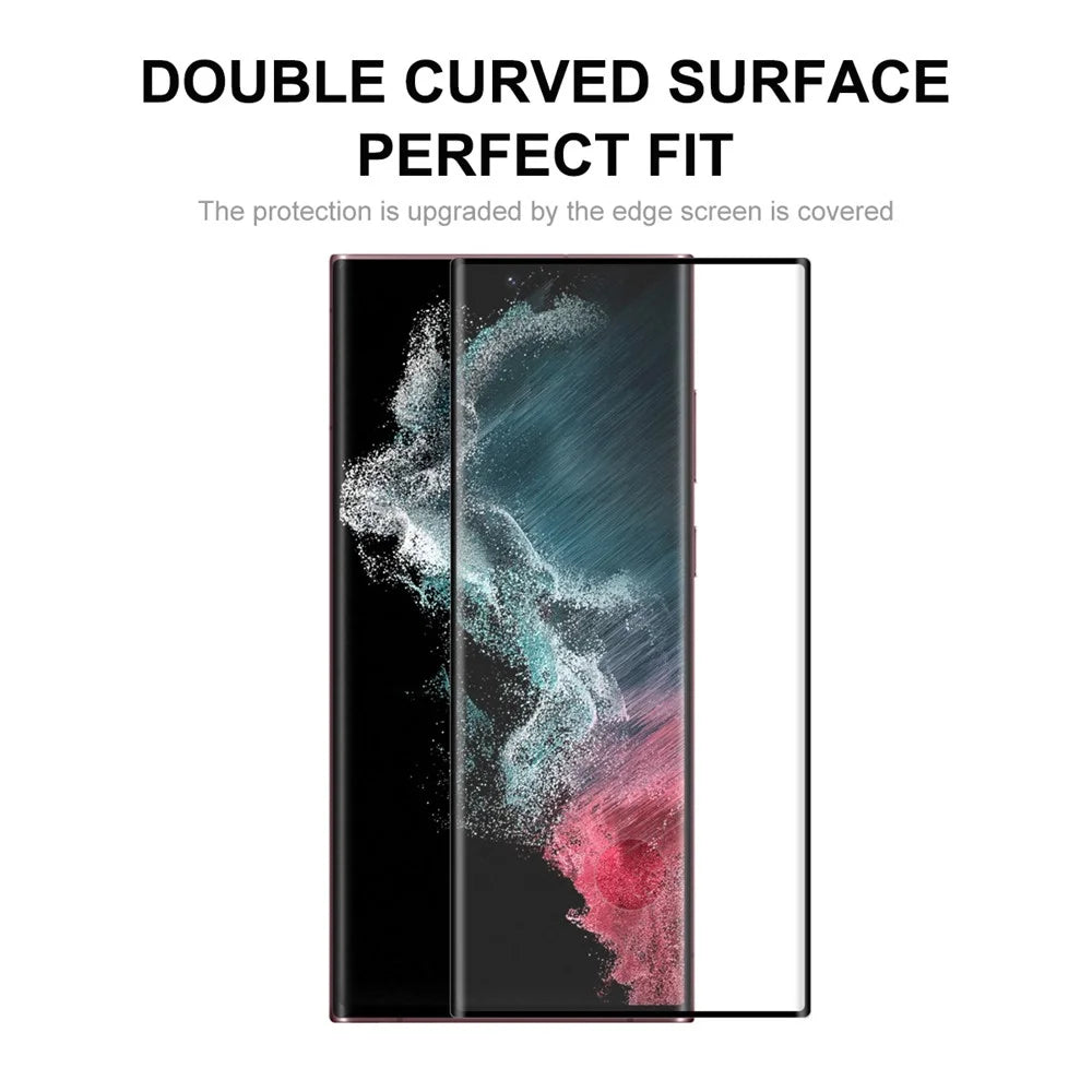 HAT PRINCE 0.26mm 3D Curved Hot Bending Full Glue Full Size Tempered Glass Screen Protector [Support Fingerprint Unlocking] for Samsung Galaxy S22 Ultra 5G - 2