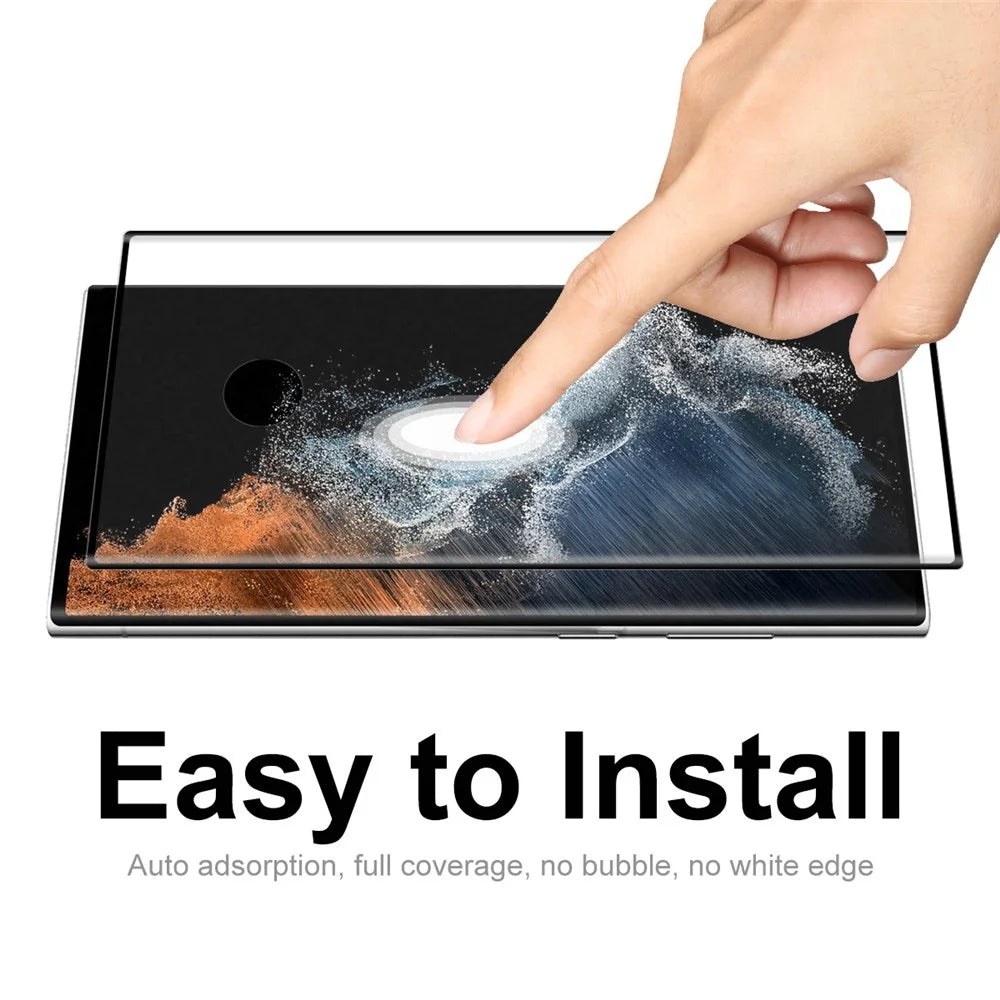 HAT PRINCE 0.26mm 3D Curved Hot Bending Full Glue Full Size Tempered Glass Screen Protector [Support Fingerprint Unlocking] for Samsung Galaxy S22 Ultra 5G - 5