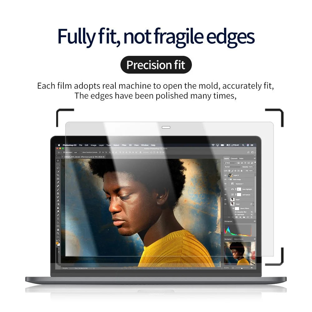 Anti-Blue-Light Tempered Glass Full Screen Film for MacBook Pro 13 inch (2022) / (2020) Anti-explosion Full Glue Screen Guard - 5