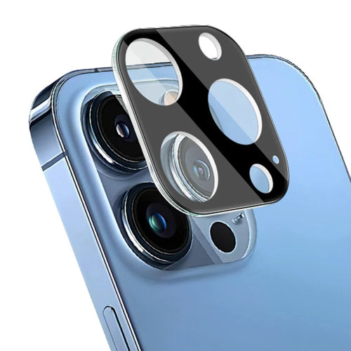 IMAK for iPhone 13 Pro 6.1 inch/13 Pro Max 6.7 inch Black Version High Definition Tempered Glass Lens Film + Acrylic Lens Cap Bubble-Free Automatically Absorption - 1