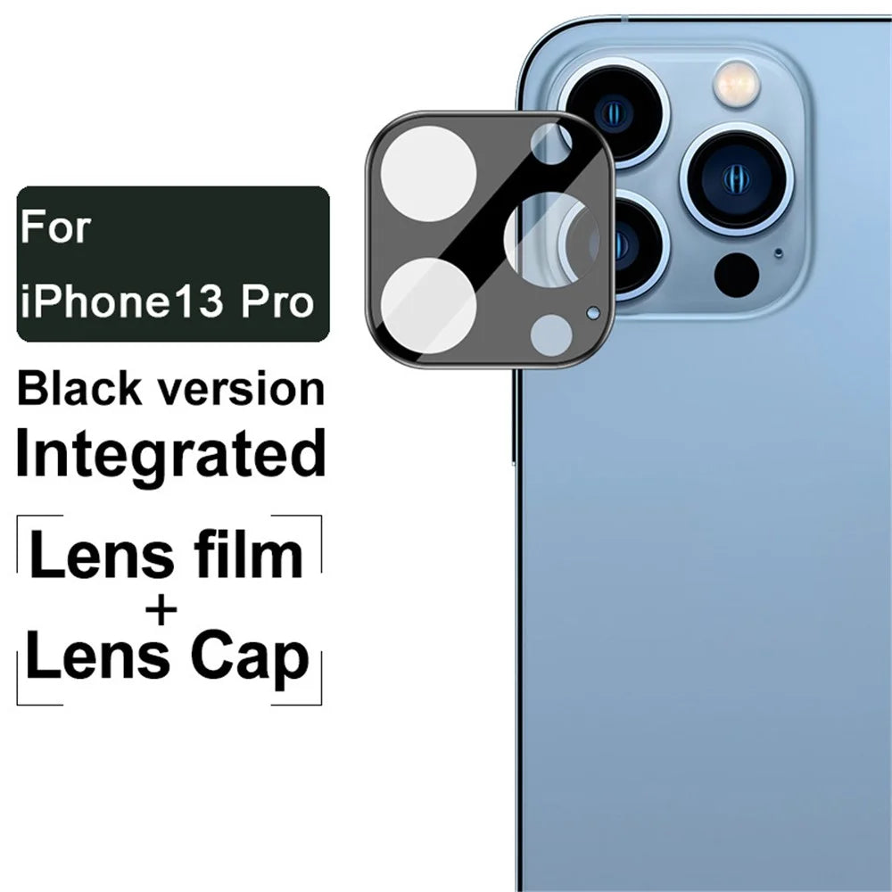 IMAK for iPhone 13 Pro 6.1 inch/13 Pro Max 6.7 inch Black Version High Definition Tempered Glass Lens Film + Acrylic Lens Cap Bubble-Free Automatically Absorption - 2