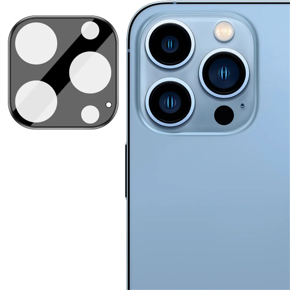 IMAK for iPhone 13 Pro 6.1 inch/13 Pro Max 6.7 inch Black Version High Definition Tempered Glass Lens Film + Acrylic Lens Cap Bubble-Free Automatically Absorption - 3